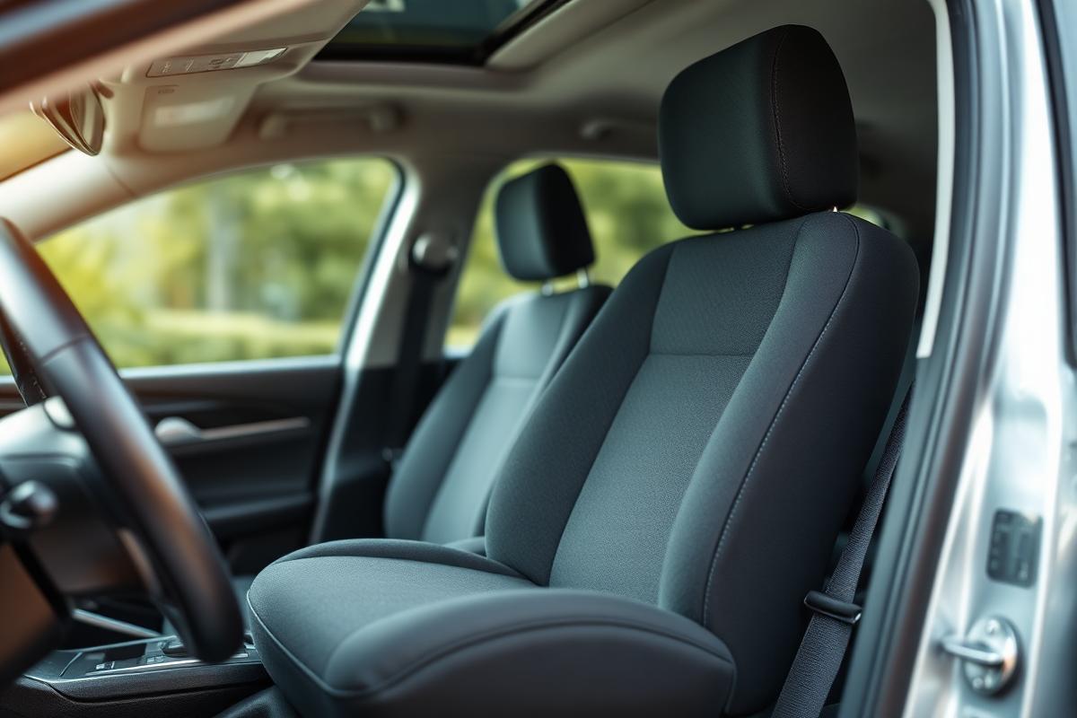 ErgoPad Sitzkissen auf dem Fahrersitz eines Autos für lange Fahrten
